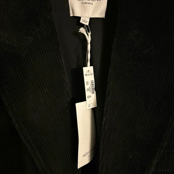 Alexa Chung x Madewell Black Double-Breasted Blazer in Corduroy Oversized Sz. 4 - Picture 6 of 8